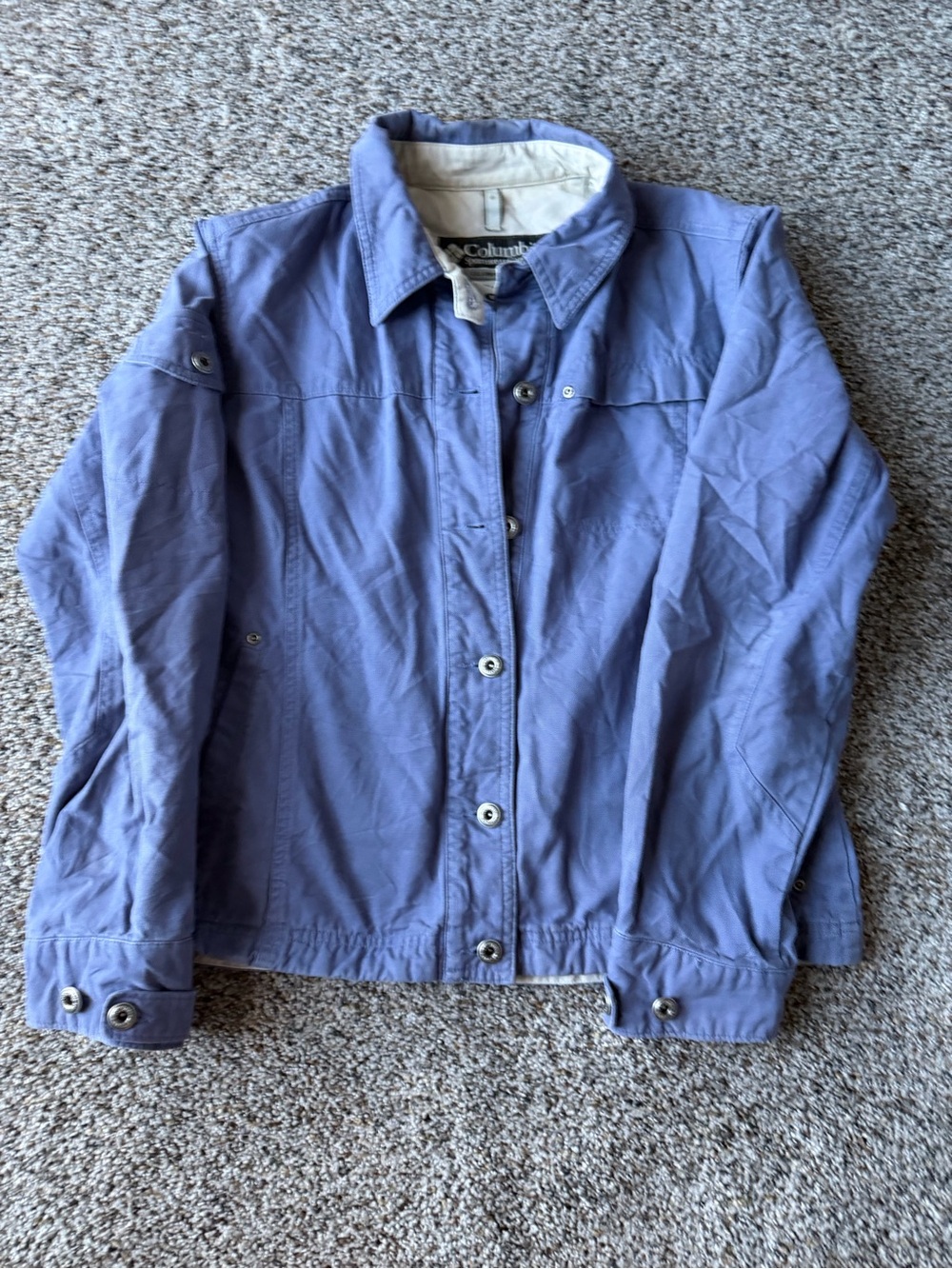Vintage Y2K Columbia Women's M Blue Utility Workwear Snap Jacket Gorpcore